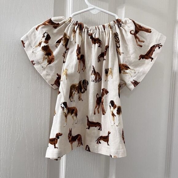 Milkbarn Natural Dog Organic Cotton Dress Girls Size 3-6 Months - Picture 7 of 9